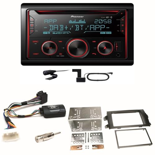 Pioneer FH-S820DAB Bluetooth USB MP3 Autoradio CD FLAC WAV DAB+ Digitalradio WMA Freisprecheinrichtung Einbauset kompatibel mit Suzuki SX4 FIAT Sedici von ACR-Bad Hersfeld