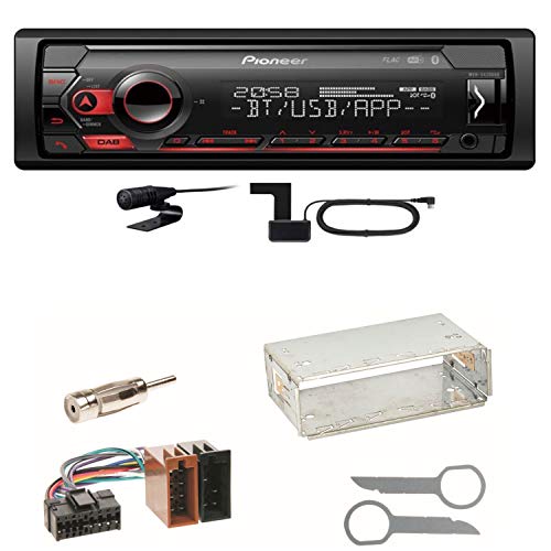 Pioneer MVH-S420DAB Autoradio DAB+ Digitalradio WAV WMA FLAC USB MP3 Bluetooth AUX Einbauset kompatibel mit Mercedes SLK R170 W208 W210 von ACR-Bad Hersfeld