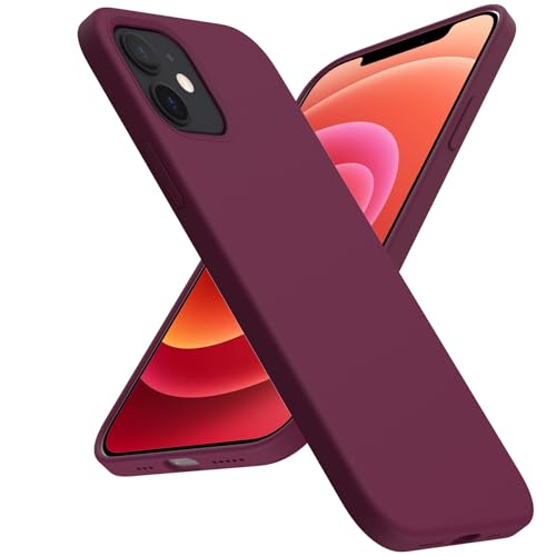 ACRONIX Hülle Kompatibel mit iPhone 12/ iPhone 12 Pro (6,1"),Liquid Silicone Case,360° Voll abgedeckte stoßfeste Handyhülle für iPhone 12-Weinrot von ACRONIX