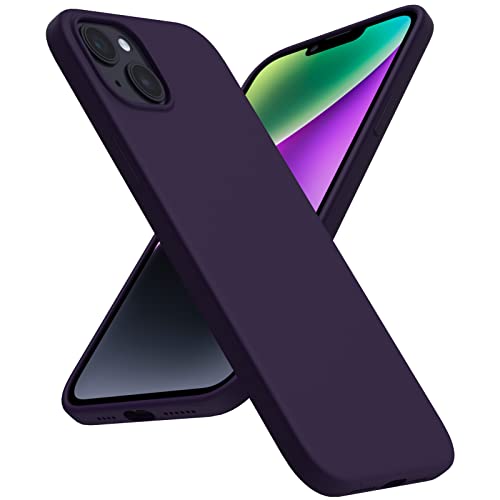 ACRONIX Hülle Kompatibel mit iPhone 14 Plus(6.7"),mit 1 x Panzerglas Schutzfolie,Liquid Silicone Case mit innem Soft Microfaser Tuch Futter,360° Voll Schutz stoßfeste Handyhülle-Dunkelviolett von ACRONIX