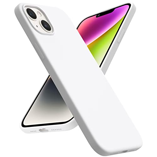 ACRONIX Hülle Kompatibel mit iPhone 14 Plus(6.7"),mit 1 x Panzerglas Schutzfolie,Liquid Silicone Case mit innem Soft Microfaser Tuch Futter,360° Voll Schutz stoßfeste Handyhülle-Weiß von ACRONIX