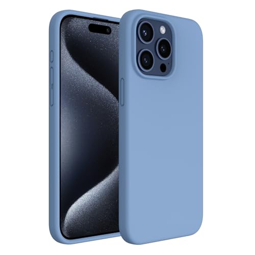 ACRONIX Hülle Kompatibel mit iPhone 15 Pro Max(6,7"),Case mit innem Soft Microfaser Tuch Futter,Ultra Dünn Stoßfester Kratzfestem Handyhülle [Kompletter Schutz]-Französisch Blau von ACRONIX