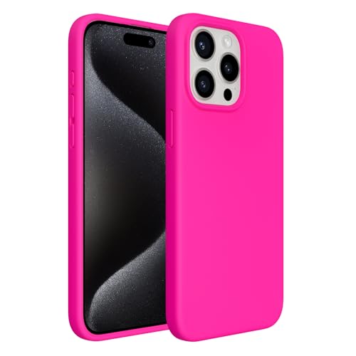 ACRONIX Hülle Kompatibel mit iPhone 15 Pro Max(6,7"),Case mit innem Soft Microfaser Tuch Futter,Ultra Dünn Stoßfester Kratzfestem Handyhülle [Kompletter Schutz]-Rosarot von ACRONIX