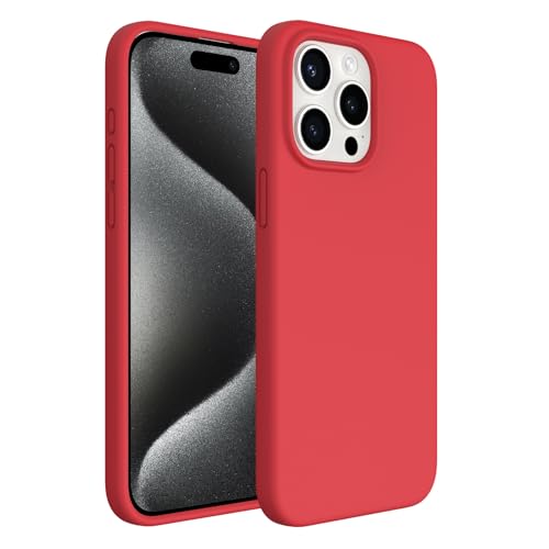 ACRONIX Hülle Kompatibel mit iPhone 15 Pro Max(6,7"),Case mit innem Soft Microfaser Tuch Futter,Ultra Dünn Stoßfester Kratzfestem Handyhülle [Kompletter Schutz]-Rot von ACRONIX