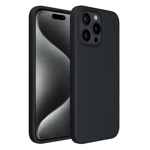 ACRONIX Hülle Kompatibel mit iPhone 15 Pro Max(6,7"),Case mit innem Soft Microfaser Tuch Futter,Ultra Dünn Stoßfester Kratzfestem Handyhülle [Kompletter Schutz]-Schwarz von ACRONIX