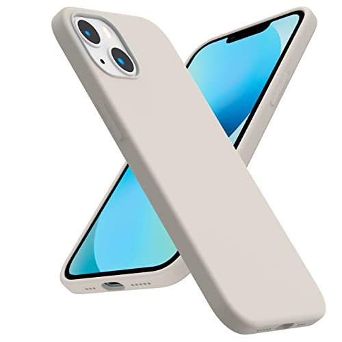 ACRONIX für iPhone 13 Hülle Silikon, Kompatibel mit iPhone 13(6,1"), Handyhülle Liquid Silikon Soft Ultimative Touch, 3-Layer Struktur Rundumschutz Slim Case Cover für iPhone 13 - Steingrau von ACRONIX