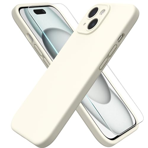 ACRONIX für iPhone 15 Hülle(6.1") Liquid Silicone mit Kameraschutz und 1 Blatt Schutzfolie, Ganzkörper-Case, Stoßfeste, Anti-Kratzer Mikrofaser Handyhülle - Sternlicht von ACRONIX