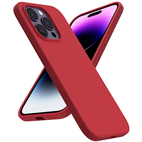 ACRONIX Liquid Silicone Case Kompatibel mit iPhone 14 Pro Hülle (6.1"), Ganzkörperschutz Silikon Hülle,Ultra Dünn Stoßfester kratzfestes weiches Mikrofaserfutter Handyhülle-Rot von ACRONIX