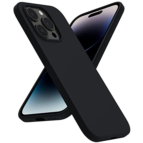 ACRONIX Liquid Silicone Case Kompatibel mit iPhone 14 Pro Hülle (6.1"), Ganzkörperschutz Silikon Hülle,Ultra Dünn Stoßfester kratzfestes weiches Mikrofaserfutter Handyhülle-Schwarz von ACRONIX