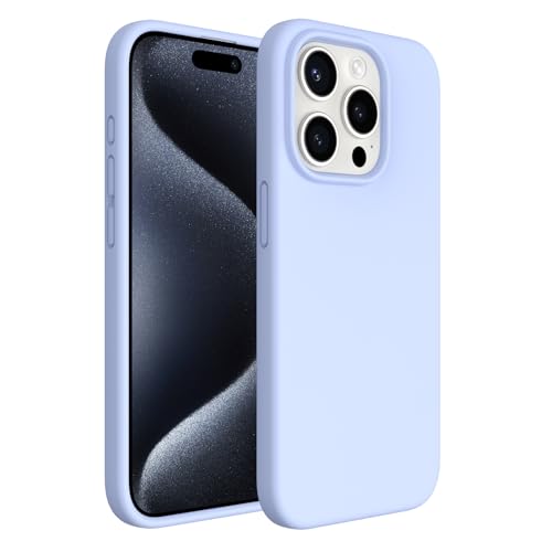 ACRONIX Liquid Silicone Hülle Kompatibel mit iPhone 15 Pro(6,1"),Liquid Silicone Case mit innem Soft Microfaser Tuch Futter,Ultra Dünn Stoßfester Kratzfestem Handyhülle [Kompletter Schutz]-Babyblau von ACRONIX