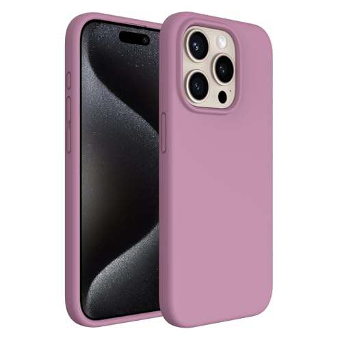 ACRONIX Silicone Hülle Kompatibel mit iPhone 15 Pro(6,1"),Liquid Silicone Case mit innem Soft Microfaser Tuch Futter,Ultra Dünn Stoßfester Kratzfestem Handyhülle [Kompletter Schutz]-Flieder Lila von ACRONIX