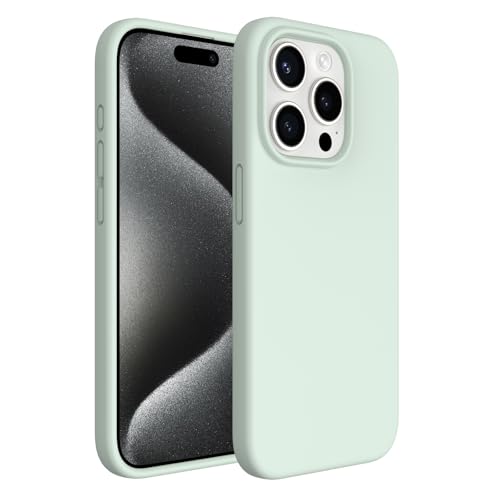 ACRONIX Silicone Hülle Kompatibel mit iPhone 15 Pro(6,1"),Liquid Silicone Case mit innem Soft Microfaser Tuch Futter,Ultra Dünn Stoßfester Kratzfestem Handyhülle [Kompletter Schutz]-Grün von ACRONIX