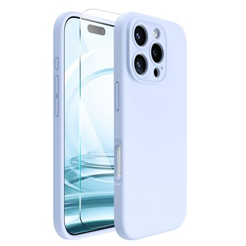 ACRONIX für iPhone 16 Pro Hülle(6.3"), Hochwertige Flüssigsilikon für iPhone 16 Pro Handyhülle mit Kameraschutz und 1 Schutzfolien, 360° Rundumschutz, stoßfestes Mikrofaserfutter Case - Baby Blau von ACRONIX