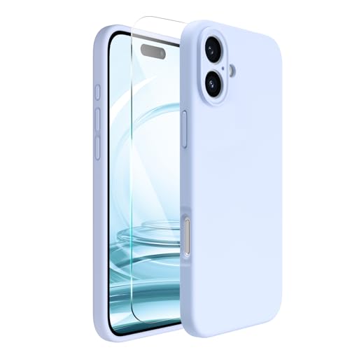 ACRONIX für iPhone 16 Hülle (6.1"), Hochwertige Silikon für iPhone 16 Handyhülle mit Kameraschutz und 1 Schutzfolien, 360° Rundumschutz, stoßfestes Mikrofaserfutter Case -Baby Blau von ACRONIX