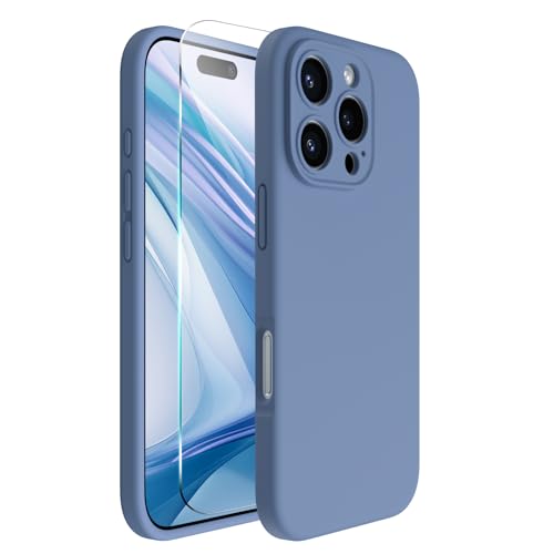 ACRONIX für iPhone 16 Pro Hülle, Hochwertige Flüssigsilikon für iPhone 16 Pro Handyhülle mit Kameraschutz und 1 Schutzfolien, 360° Rundumschutz, stoßfestes Mikrofaserfutter Case - Französisch Blau von ACRONIX