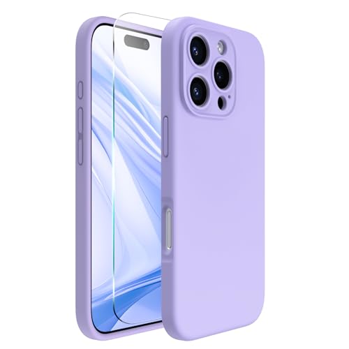 ACRONIX für iPhone 16 Pro Hülle(6.3"), Hochwertige Flüssigsilikon für iPhone 16 Pro Handyhülle mit Kameraschutz und 1 Schutzfolien, 360° Rundumschutz, stoßfestes Mikrofaserfutter Case -Violett von ACRONIX