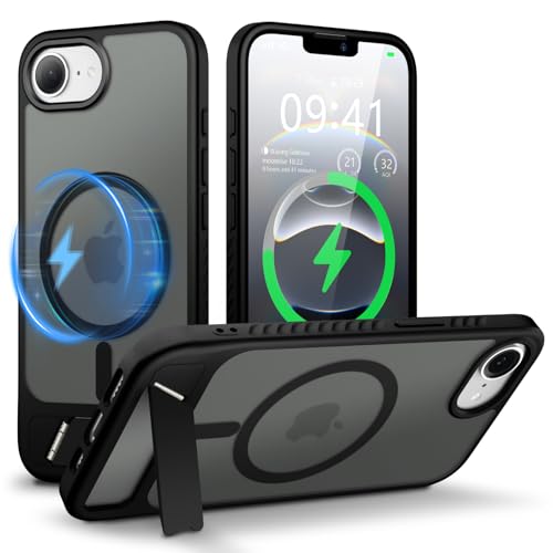 ACRONIX für iPhone 16e Hülle mit Verstellbarer Ständer, kompatibel mit MagSafe, Anti-Fingerabdruck, stoßfeste u. Kratzfeste Handyhülle, iPhone 16e Case Transluzente Rückseite - Matt Schwarz ACRONIX für iPhone 16e Hülle mit Verstellbarer Ständer, kompatibel mit MagSafe, Anti-Fingerabdruck, stoßfeste u. Kratzfeste Handyhülle, iPhone 16e Case Transluzente Rückseite - Matt Schwarz von ACRONIX