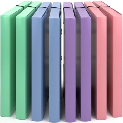 ACROPAQ - 8 x Sammelmappe A4 - Dokumentenbox mit Gummizugverschluss, Pastell, 3 cm Rückenbreite - Schulsachen aesthetic, Dokumentenmappe, Archivbox, Heftbox - Wind von ACROPAQ