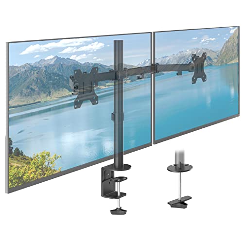 ACROPAQ - Monitor Arm - Monitor Halterung 2 Monitore, Für 13 - 32 Zoll Monitore, 360° drehbar, Schnelle Montage - Bildschirmhalterung, Monitorhalterung, Tischhalterung - Schwarz von ACROPAQ