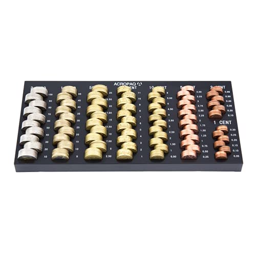 ACROPAQ Münzzählbrett - 30.6 x 14.9 x 2.2 cm, 8 Fächer mit Ableseskala, für alle Euro und Cent Münzen - Zählbrett für Münzen, Münzsortierer, Münzbrett, Geldzählbrett, Kleingeld Sortierer - ACCT1 ACROPAQ Münzzählbrett - 30.6 x 14.9 x 2.2 cm, 8 Fächer mit Ableseskala, für alle Euro und Cent Münzen - Zählbrett für Münzen, Münzsortierer, Münzbrett, Geldzählbrett, Kleingeld Sortierer - ACCT1 von ACROPAQ