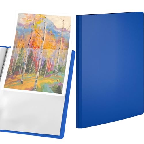 ACROPAQ Präsentationsmappe - Hochkapazitative blaue Präsentationsmappe im A4-Format mit 40 Taschen - Strapazierfähiges Polypropylen, urkundenmappe erweiterbares Design und farbiges A5-Einlegeblatt von ACROPAQ