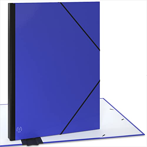 ACROPAQ Sammelmappe A2 - Zeichenmappe 52 x 72 cm, mit Gummizugverschluß, mit erweiterbarem Rücken für mehr Platz - Blau von ACROPAQ