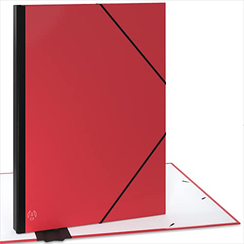 ACROPAQ Sammelmappe A2 - Zeichenmappe 52 x 72 cm, mit Gummizugverschluß, mit erweiterbarem Rücken für mehr Platz - Rot von ACROPAQ