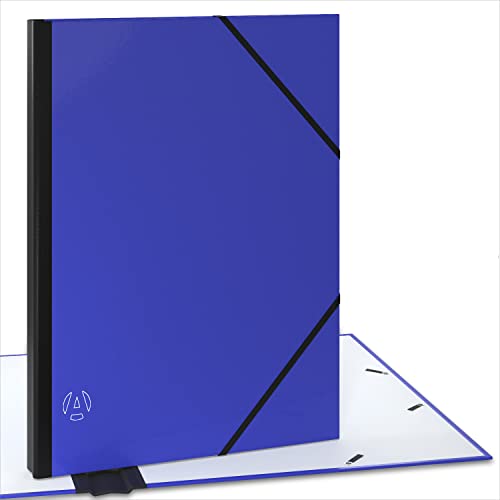 ACROPAQ Sammelmappe A3 - Zeichenmappe 32 x 45 cm, mit Gummizugverschluß, erweiterbarem Rücken für mehr Platz - Blau, B42011B von ACROPAQ