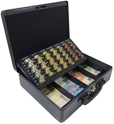 ACROPAQ TS0002 Geldkassette MOTMB152 mit 2 Griffen + passt teilig 370 x 290 x 110 mm grau von ACROPAQ