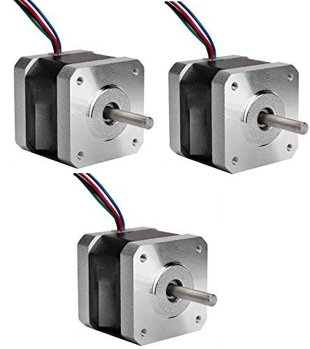 ACT MOTOR GmbH 3PCS 17HS4417 Nema17 Stepper Motor Bipolar 40mm Body 40Ncm Torque 4Wire 300mm Cable 1.7A with 1.8° 2.55V for Robot CNC Schrittmotor 3D Printer von ACT Motor