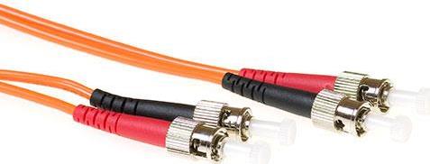ACT 0.5 meter LSZH Multimode 62.5/125 OM1 fiber patch cable duplex with ST connectors. St/st 62,5/125 dup om1 0.50m (RL1000) von ACT
