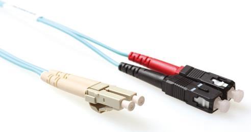 ACT 1.5 meter LSZH Multimode 50/125 OM4 fiber patch cable duplex with LC and SC connectors. Lc-sc 50/125 om4 duplex 1.50m (RL8751) von ACT