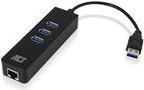ACT AC6310 Schnittstellen-Hub USB 3.2 Gen 1 (3.1 Gen 1) Type-A 5000 Mbit/s Schwarz (AC6310) von ACT