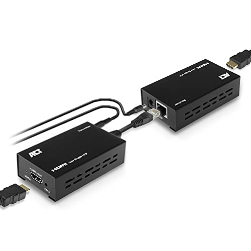 ACT AC7800 HDMI Extender 50m, über Cat5e/Cat6 Ethernet Kabel, unterstützt 3D Full HD 1080P, EDID HDCP Funktion, Schwarz von ACT