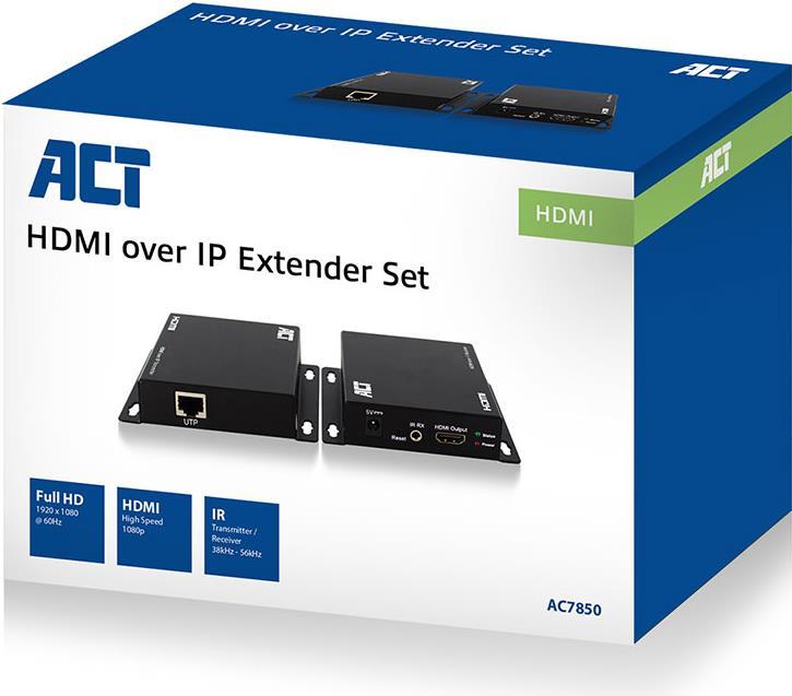 ACT AC7850 Audio-/Video-Leistungsverstärker AV-Sender & -Empfänger Schwarz (AC7850) von ACT