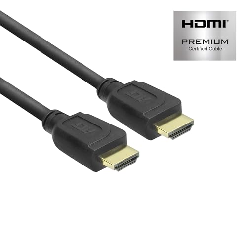 ACT AK3941 HDMI Kabel 0.5m, 4K@60Hz, HDMI Premium Certified 2.0 High Speed 18 Gbps, Unterstützt ARC, HDR, HDCP 2.2, Kompatibel mit PS5 / PS4, HDTV, PC, Schwarz von ACT