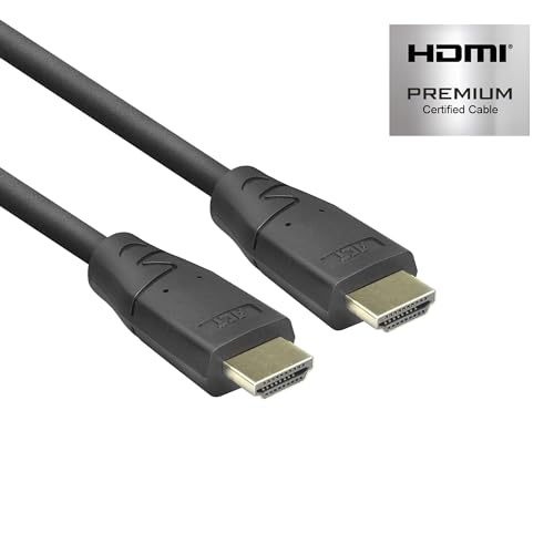 ACT AK3947 HDMI Kabel 6.1m, 4K@60Hz, HDMI Premium Zertifiziert 2.0 High Speed 18 Gbps, Unterstützt ARC, HDR, HDCP 2.2, Kompatibel mit PS5 / PS4, HDTV, PC von ACT
