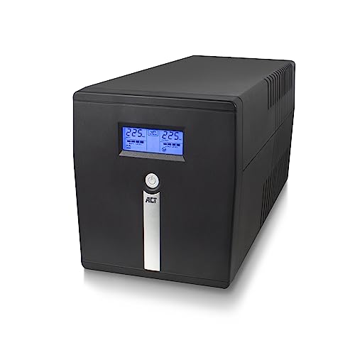 ACT Back-up USV Unterbrechungsfreie Stromversorgung Line Interactive, 1000VA Batterie UPs Power Supply, (2X IEC C13, 1x USB, 1x RS232, 2X Schuko Typ F Ausgänge, Überspannungsschutz, AVR – AC2310 ACT Back-up USV Unterbrechungsfreie Stromversorgung Line Interactive, 1000VA Batterie UPs Power Supply, (2X IEC C13, 1x USB, 1x RS232, 2X Schuko Typ F Ausgänge, Überspannungsschutz, AVR – AC2310 von ACT