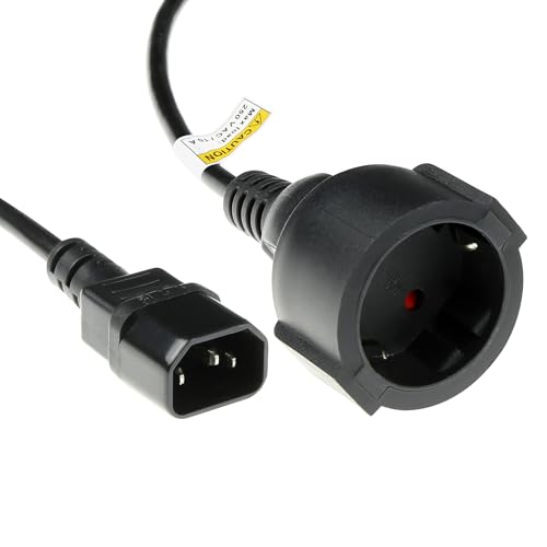 ACT C14 auf CEE7/3 Stromkabel 0,6m, C14 Stecker auf CEE7/3 Buchse Netzkabel, für USV/UPS,PDU Kaltgerätestecker – AK5219 ACT C14 auf CEE7/3 Stromkabel 0,6m, C14 Stecker auf CEE7/3 Buchse Netzkabel, für USV/UPS,PDU Kaltgerätestecker – AK5219 von ACT