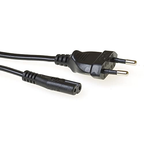 ACT C7 Kabel 1.5m, Euro Netzkabel C7 Stromkabel Type C Eurostecker auf C7 Buchse, Kleingerätekabel PS4/PS5, TV, Drucker– AK5020 von ACT
