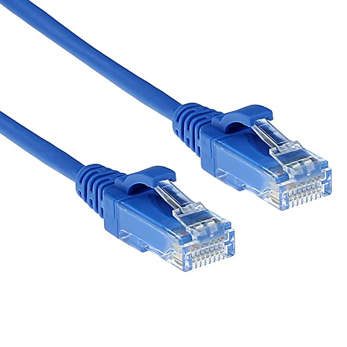 ACT CAT6 Netzwerkkabel, U/UTP LSZH LAN Kabel Dünn 3.8mm Slimline, Flexibles Snagless Ethernet Kabel mit RJ45 Stecker, für den Einsatz in Datenzentren, 0.15 Meter, Blau – DC9630 von ACT