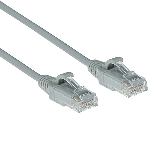 ACT CAT6 Netzwerkkabel, U/UTP LSZH LAN Kabel Dünn 3.8mm Slimline, Flexibles Snagless Ethernet Kabel mit RJ45 Stecker, für den Einsatz in Datenzentren, 10 Meter, Grau– DC9010 von ACT