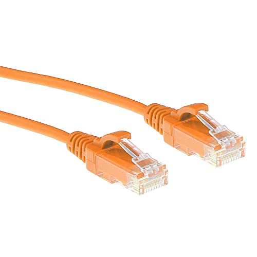 ACT CAT6 Netzwerkkabel, U/UTP LSZH LAN Kabel Dünn 3.8mm Slimline, Flexibles Snagless Ethernet Kabel mit RJ45 Stecker, für den Einsatz in Datenzentren, 10 Meter, Orange – DC9110 von ACT