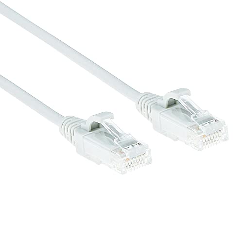 ACT CAT6 Netzwerkkabel, U/UTP LSZH LAN Kabel Dünn 3.8mm Slimline, Flexibles Snagless Ethernet Kabel mit RJ45 Stecker, für den Einsatz in Datenzentren, 3 Meter, Weiß – DC8903 von ACT