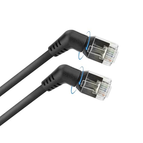 ACT CAT6A Kabel U/FTP, Netzwerkkabel 360 Grad gedreht, LAN Kabel dünn abgewinkelt, 0,5m ACT CAT6A Kabel U/FTP, Netzwerkkabel 360 Grad gedreht, LAN Kabel dünn abgewinkelt, 0,5m von ACT