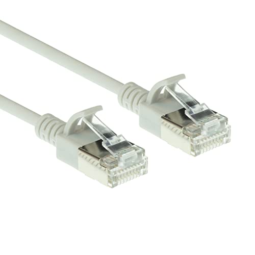 ACT CAT6a Netzwerkkabel, U/FTP LSZH LAN Kabel Dünn 3.8mm Slimline, Flexibles Snagless CAT 6a Kabel mit RJ45 Stecker, für den Einsatz in Datenzentren, 0.25 Meter, Grau – DC7052 von ACT