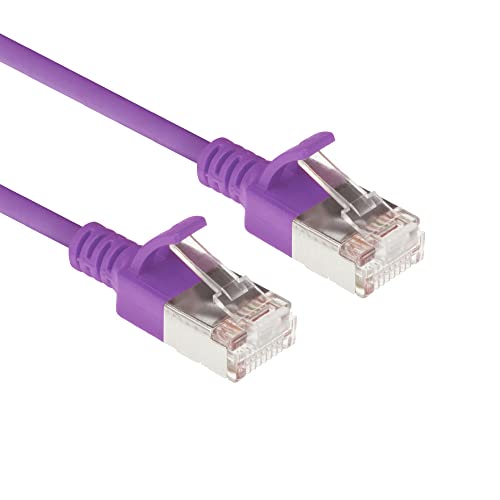 ACT CAT6a Netzwerkkabel, U/FTP LSZH LAN Kabel Dünn 3.8mm Slimline, Flexibles Snagless CAT 6a Kabel mit RJ45 Stecker, für den Einsatz in Datenzentren, 0.5 Meter, Lila – DC7300 von ACT