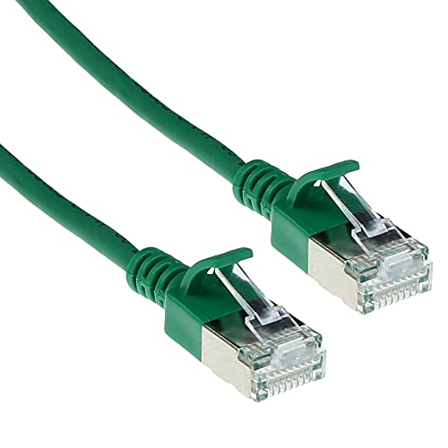 ACT CAT6a Netzwerkkabel, U/FTP LSZH LAN Kabel Dünn 3.8mm Slimline, Flexibles Snagless CAT 6a Kabel mit RJ45 Stecker, für den Einsatz in Datenzentren, 1.5 Meter, Grün – DC7751 von ACT