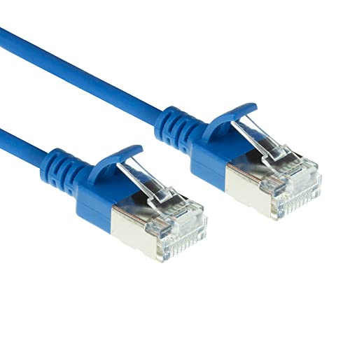 ACT CAT6a Netzwerkkabel, U/FTP LSZH LAN Kabel Dünn 3.8mm Slimline, Flexibles Snagless CAT 6a Kabel mit RJ45 Stecker, für den Einsatz in Datenzentren, 10 Meter, Blau – DC7610 von ACT