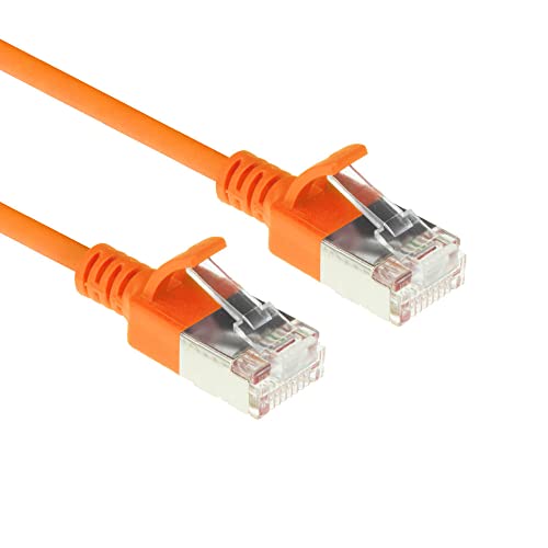 ACT CAT6a Netzwerkkabel, U/FTP LSZH LAN Kabel Dünn 3.8mm Slimline, Flexibles Snagless CAT 6a Kabel mit RJ45 Stecker, für den Einsatz in Datenzentren, 10 Meter, Orange – DC7110 von ACT